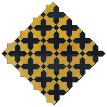 Mosaic House Moroccan tile Tanger Darj 6-16 Black Gold  zellige, mosaic, zellij, field, pattern, glaze 